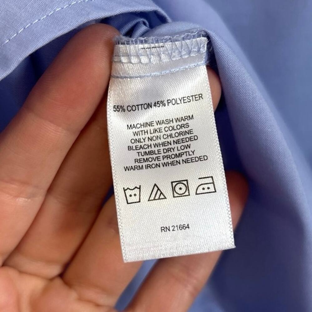 Foxcroft Light Blue Shaped Wrinkle Free Button Front Shirt Size 20 - Picture 5 of 5